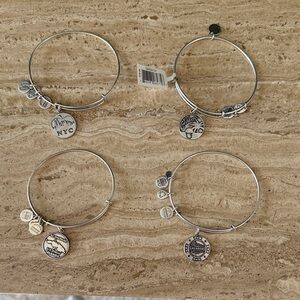 Silver Alex and Ani Charm Bracelets Set
